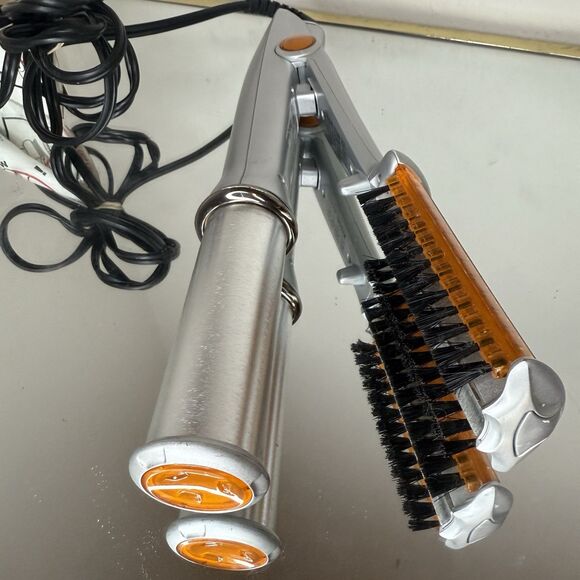 INSTYLER Rotating Spinning Hot Brush Straightener Curling Iron 1.25" Silver TEST - Picture 4 of 10